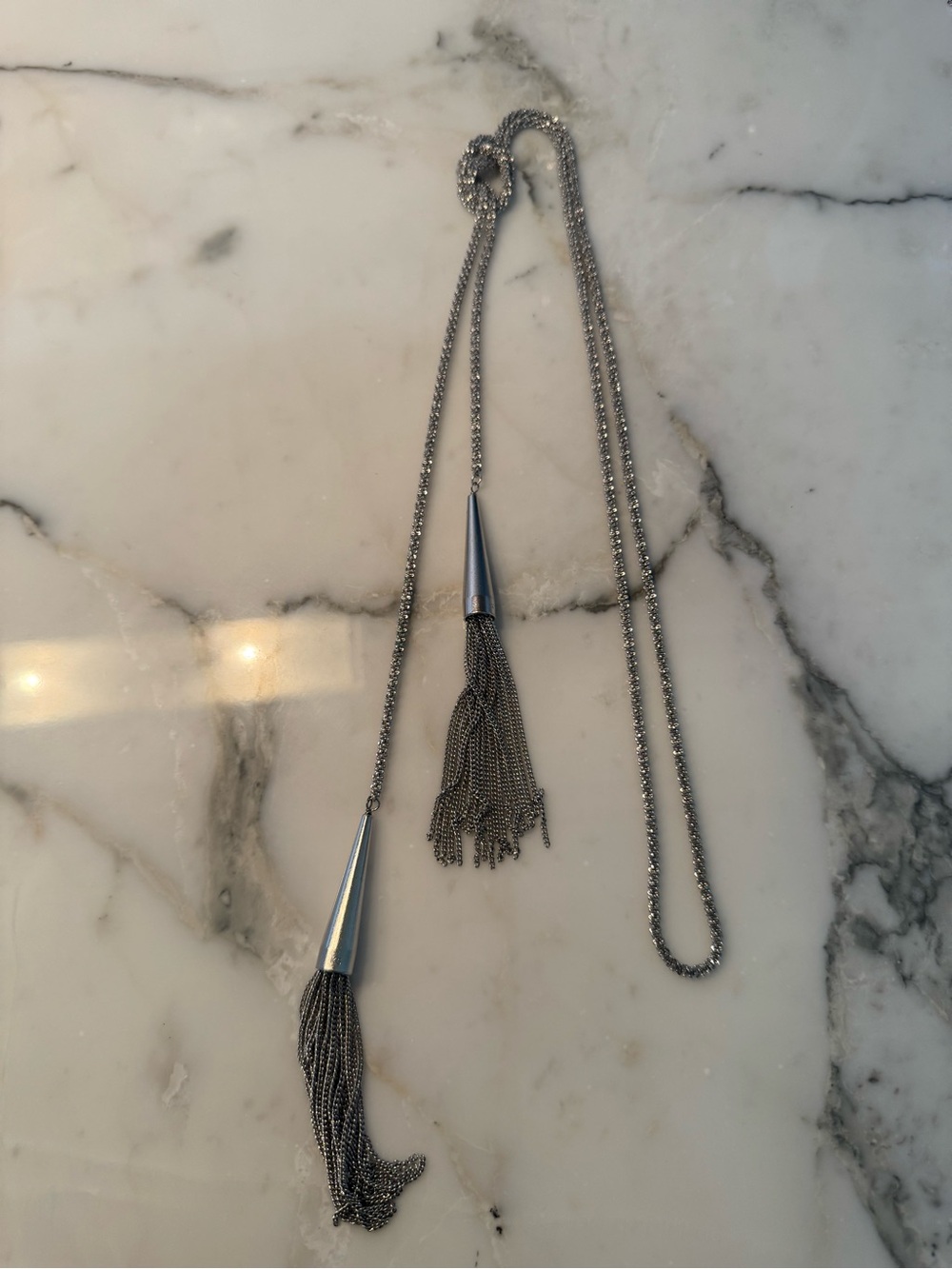 Kendra Scott Phara Silver Tassel Long Necklace - Elegant Women’s Jewelry